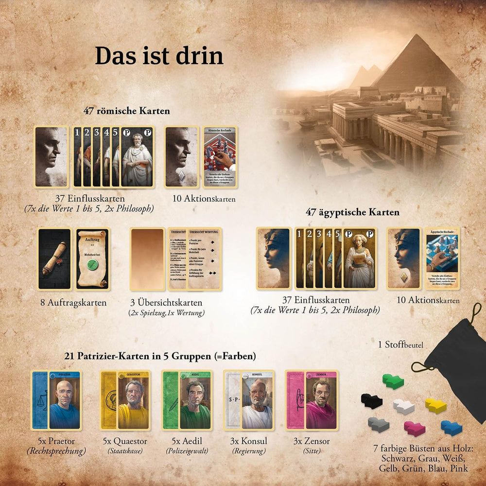 KOSMOS 684556 César et Cléopâtre, jeu de cartes stratégique pour 2 joueurs à partir de 10 ans, jeu pour adultes, jeu de société pour 2