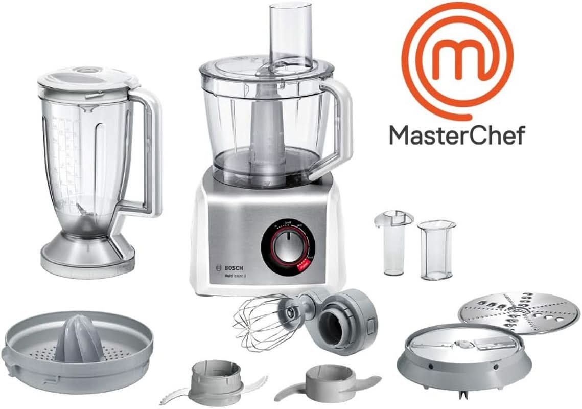 MC812S820 Multitalent 8/1,250 W / 3,9 litres/Multizubehör, Weiß/Edelstahl Mère et Enfant Naty Shop