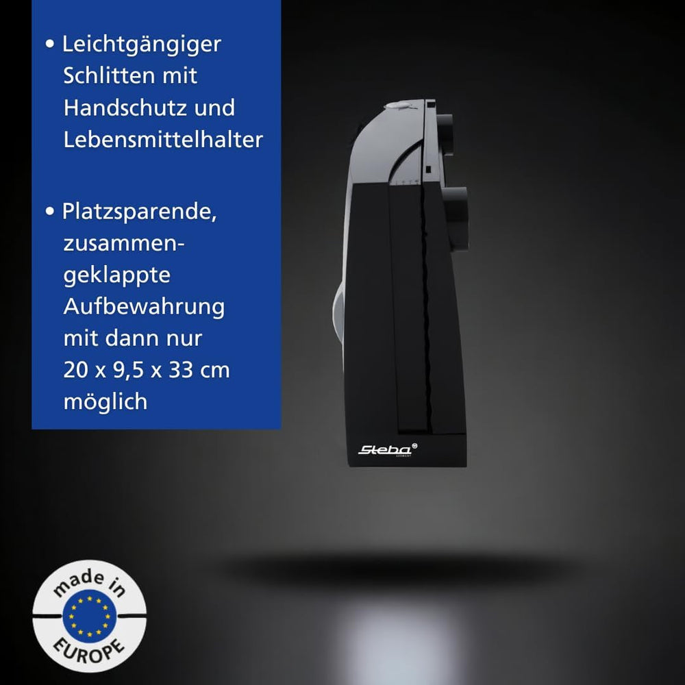 Trancheuse multifonctionnelle Steba, épaisseur de coupe réglable jusqu'à 17 mm, protection des mains Trancheuses Rasnite et Naty Shop