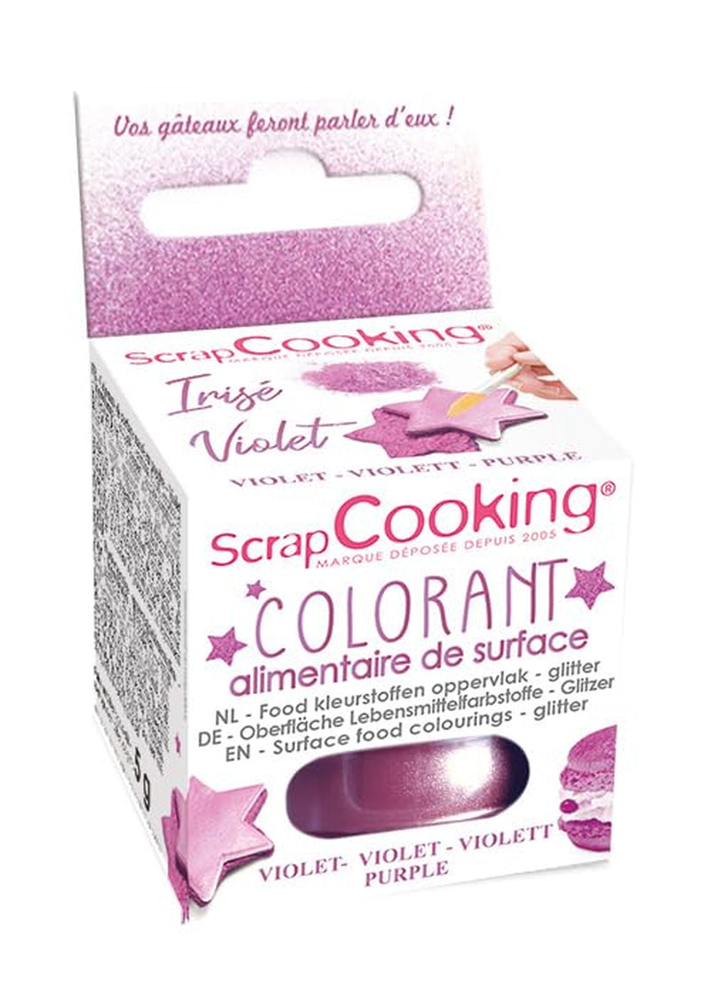 Scrapcooking - Colorant Alimentaire Vert Citron - Poudre Pailletée Comestible pour Surfaces - Pour Gâteaux, Biscuits, Macarons, Chocolat et Fudge - Vert Citron - 4087