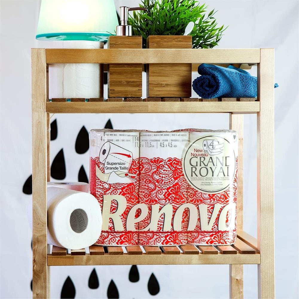 Papier toilette Renova Renova Grand Royal 4 épaisseurs - 6 rouleaux, Large (paquet de 5)