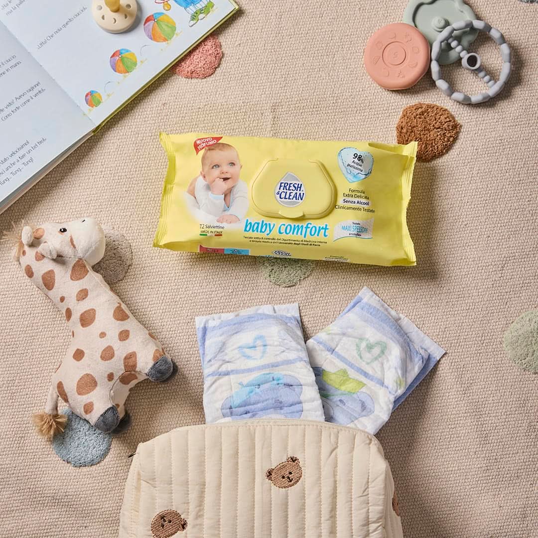 Milleusi Classic Fresh & Clean, Lingettes humides, 72 pcs Lingettes humides pour bébé Naty Shop