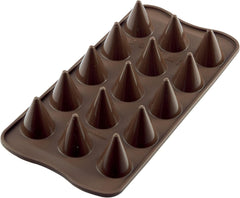 Moule à pralinés en silicone Silikomart Cône Ø 2,6 x H 2,8 cm, 7,5 ml, 15 empreintes (SCG20) Cuisine Naty Shop Scg20 Cônes
