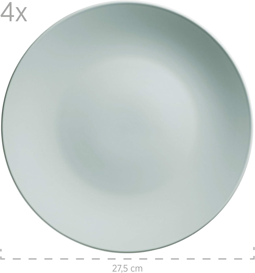 MÄSER Pastel Selection, Modernes Geschirr Set für 4 Personen, 16-teiliges Kombiservice en Keramik, Steinzeug, Turquoise-Grün