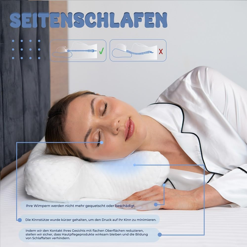 Oreiller de beauté. Oreiller de beauté. oreiller anti-rides, anti-rides, anti-âge, anti-âge, oreiller à mémoire de forme. Oreiller pour dormeur latéral. Oreiller de soutien du cou. Oreiller de soutien du dos. (BSP3) Oreillers cervicaux orthopédiques Naty Shop