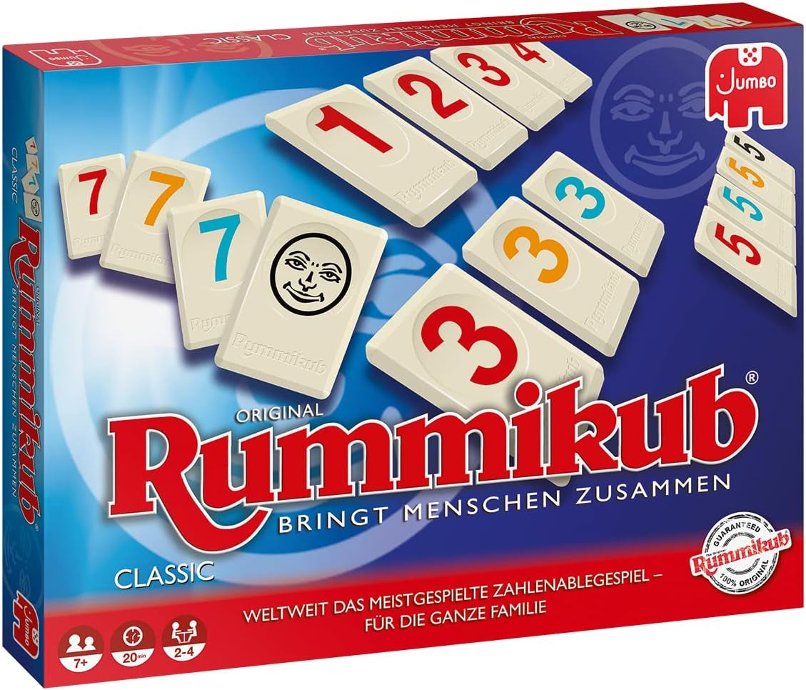 Jumbo Spiele Original Rummikub Classic - der Spieleklassiker unter den Gesellschaftsspielen - pour les enfants et les enfants à partir de 7 ans JUM17571 Multicolore 2,7 x 3,7 cm