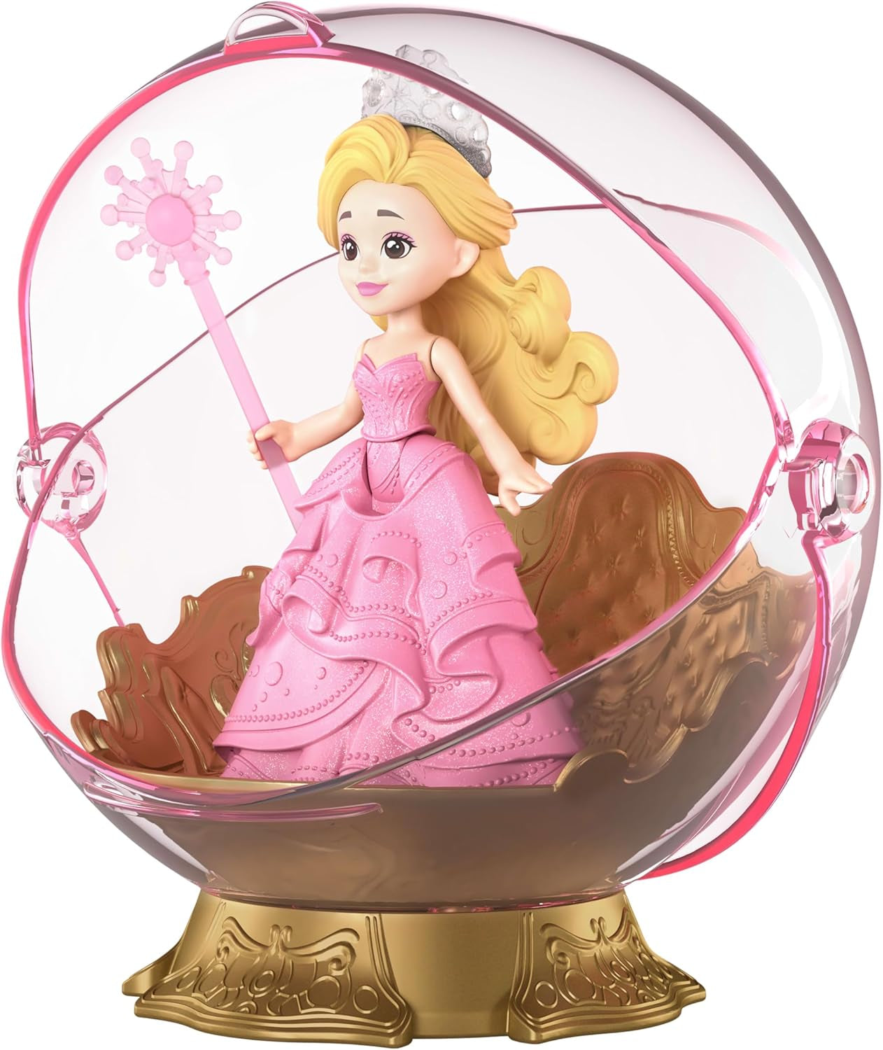 Mattel Universal Pictures Wicked Glindas schwebende Blase, Spielset mit Fahrzeug und Kleiner Glinda-Puppe im bekannten Look, inspiriert vom Film, JFM25, [Mehrfarbig]