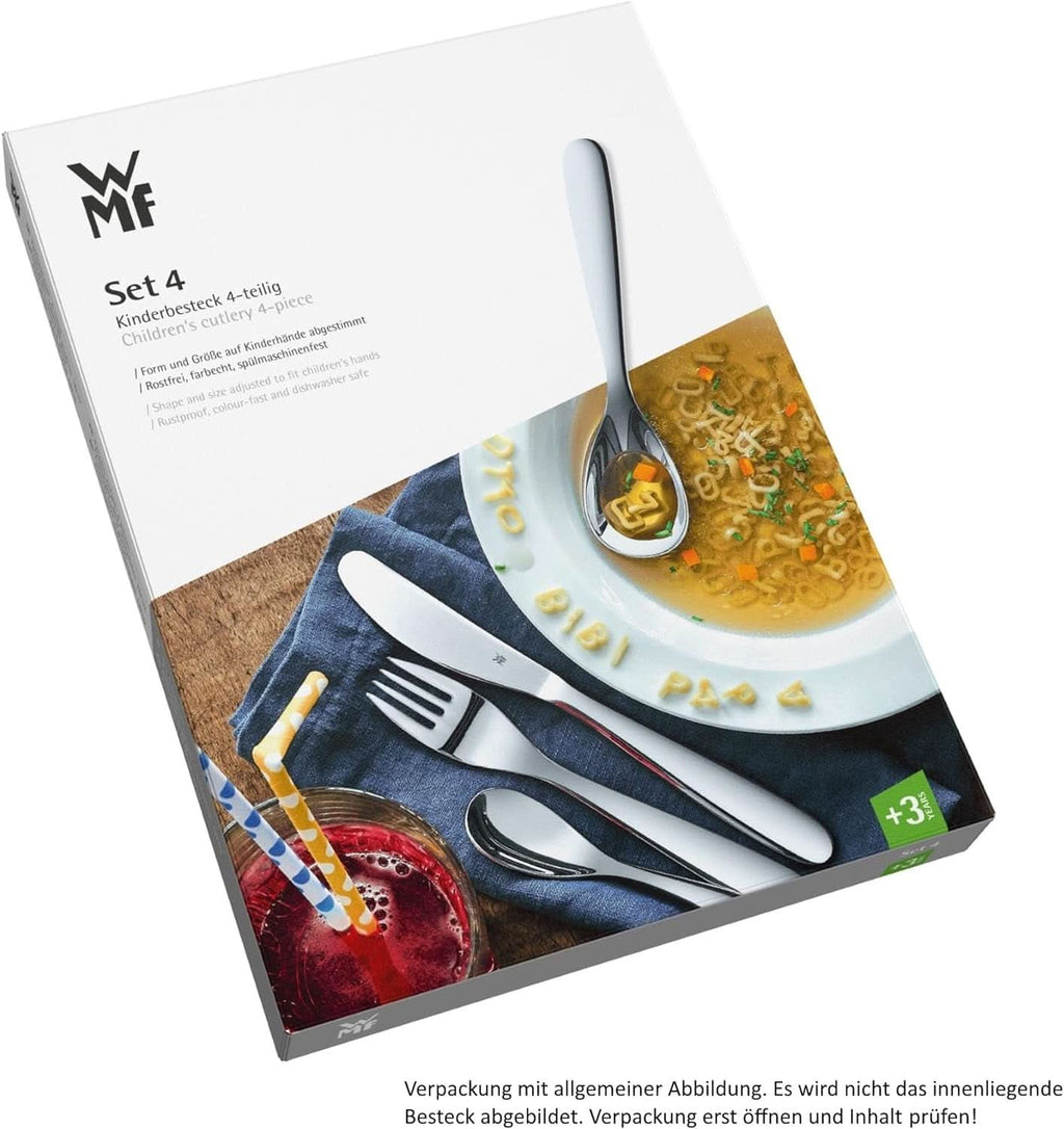WMF Animals set de tacâmuri din oțel inoxidabil pentru copii, 4 piese, Cromargan lustruit Bucatarie Naty Shop