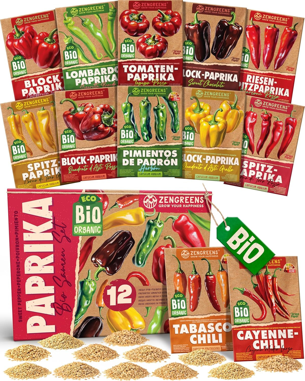 Graines de basilic biologiques dans un ensemble de 6 - 6 graines de basilic pour une culture facile dans le jardin, le balcon ou le parterre surélevé - Graines de plantes - Semis