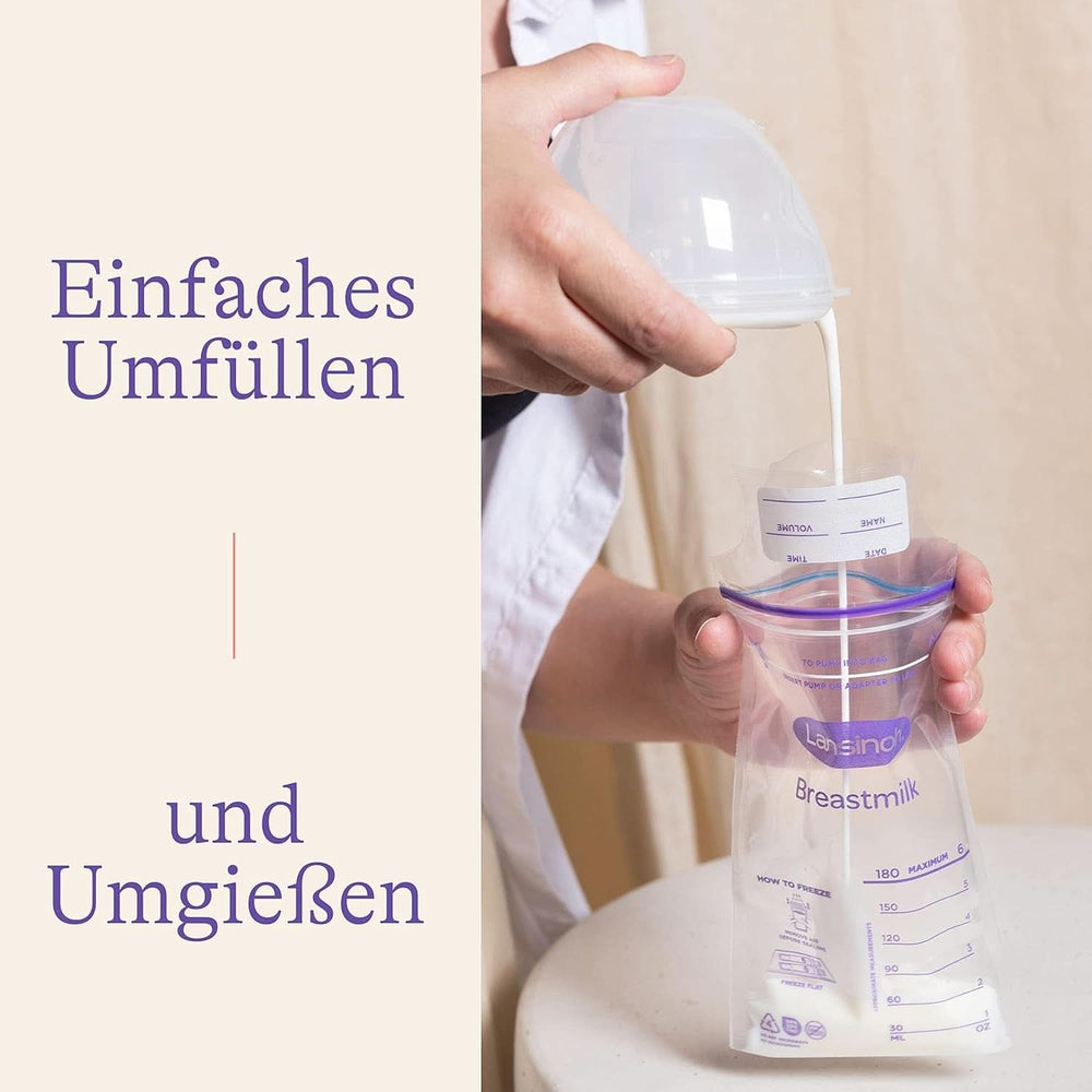 Lansinoh Muttermilchbeutel - 25 Stück - Zum Sicheren Aufbewahren Und Einfrieren Von Muttermilch - Hygienisch & Platzsparend Accessoires Alimentation et allaitement Bebe Naty Shop