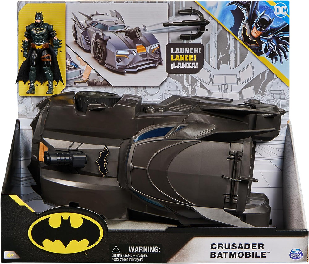 DC Comics Batman Offroad Batmobile avec catapulte avec crochet et cellule grillagée à l'arrière comprenant une figurine Batman de 10 cm pour les fans de super-héros à partir de 4 ans Figurines Naty Shop