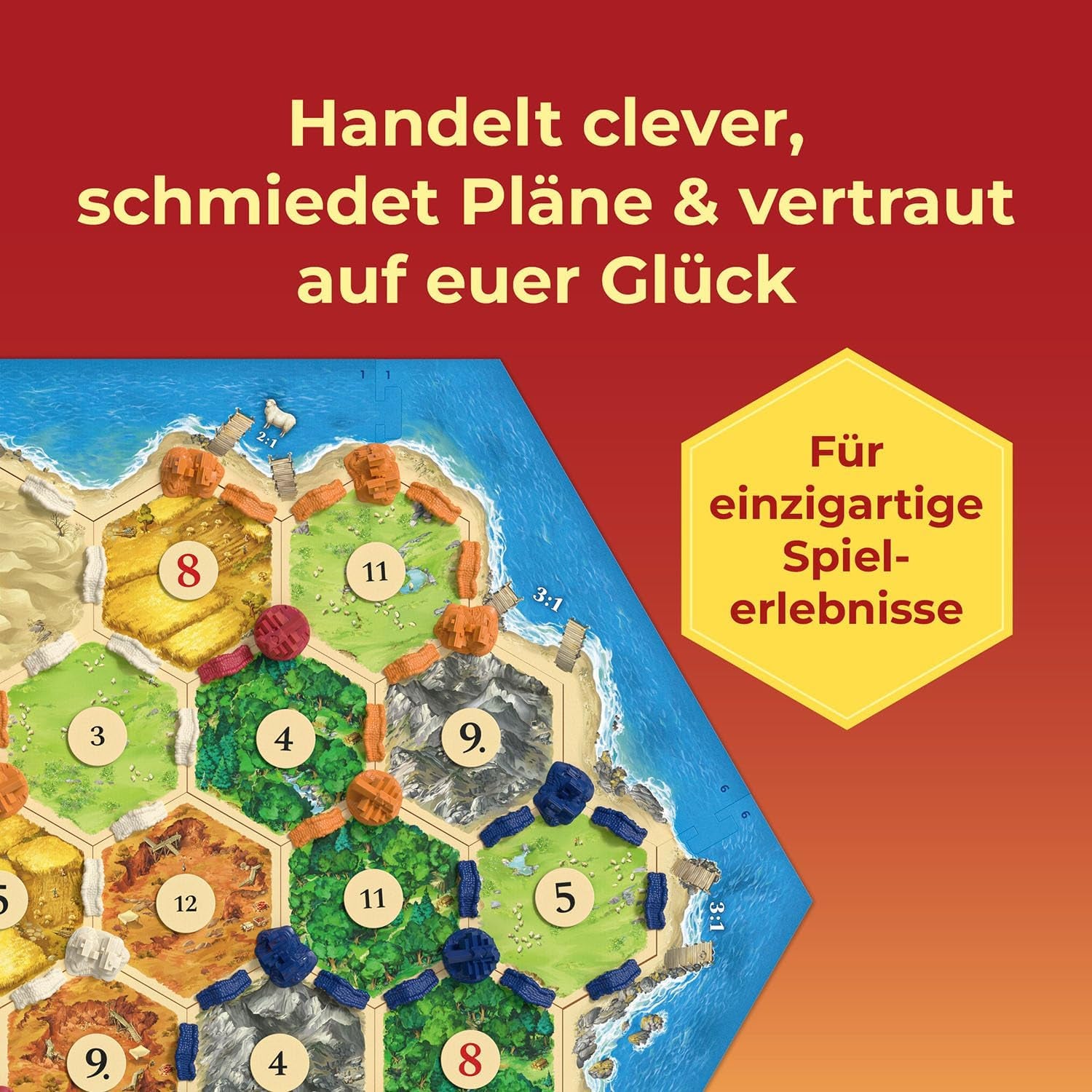 KOSMOS 684655 Catan - Le jeu, les colons de Catane, jeu de stratégie pour 3-4 joueurs à partir de 10 ans, jeu de société classique, jeu familial, jeu de fête