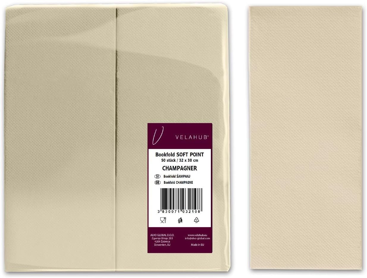 Soft Point 50 mouchoirs 1/8 fois mouchoirs jetables de haute qualité 32X38cm Champagne