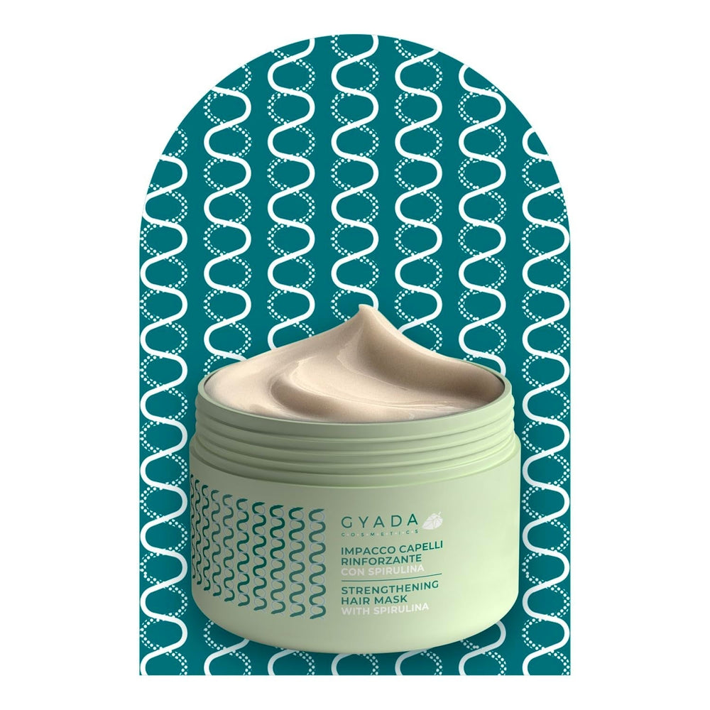 GYADA COSMETICS Pack Renforcement Capillaire Spiruline Nourrissant Anti-Chute Double Embouts Fonctionne 250 ml + Peigne en Bois de Hêtre Idéal pour Démêler Tous Types de Cheveux Masque Capillaire Naty Shop