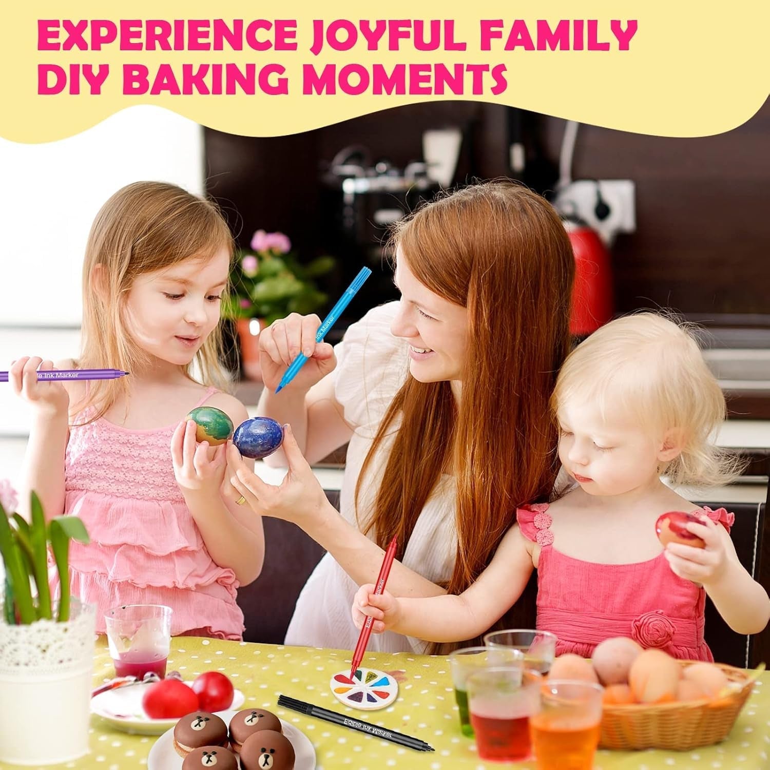 12 bucăți de pixuri colorante alimentare, pixuri colorante alimentare pentru copt, markere alimentare cu vârf fin și gros, pix comestibil pentru prăjituri, fondant, fursecuri, ouă de Paște, macaroane