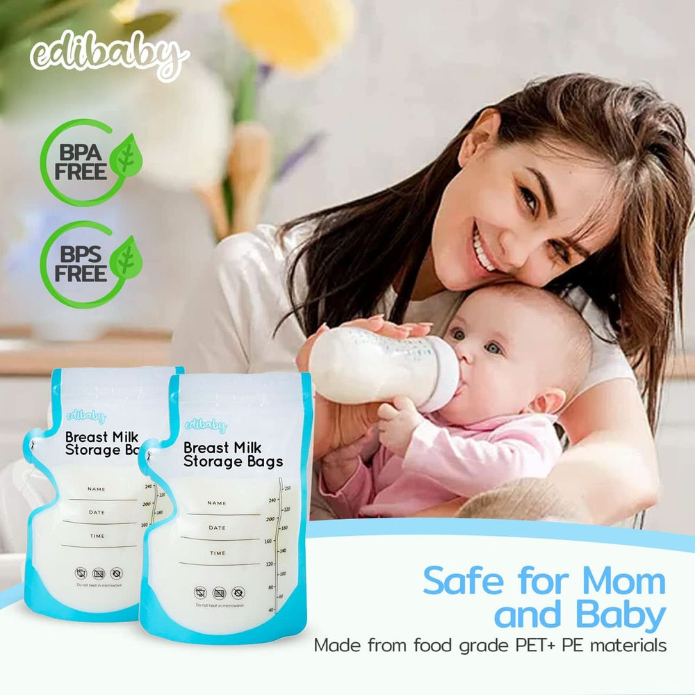 Edibaby, Sachets pour lait maternel, 100 pièces, Stérilisés, sans BPA Accessoires Alimentation et Allaitement Bebe Naty Shop