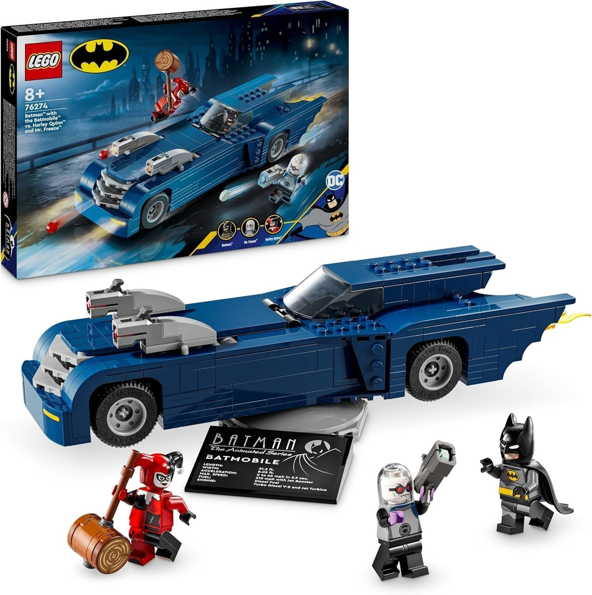 LEGO DC Batman : Batman dans la Batmobile contre. Jouet de voiture de dessin animé Harley Quinn et Mr Freeze pour enfants, cadeau pour garçons et filles de 8 ans, ensembles de construction 76274 Besuche den LEGO-Store Default Title