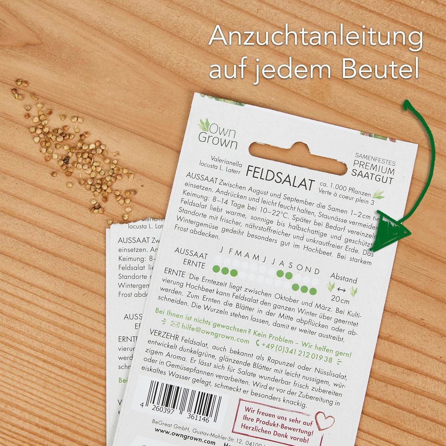 Graines de Laitue : Ensemble de 8 Variétés de Graines de Salade pour le Jardin et le Balcon - Graines de Laitue, Feuille de Moutarde, Mâche (Hardy), Radicchio, Graines d'Endive, Chicorée - Graines de Légumes à Salade de OwnGrown