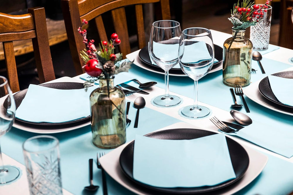 50 Serviettes Aroba Airlaid Aspect Textile 19 COULEURS 40X40 Cm 1/4 Pli Serviettes de Mariage Aspect Textile de Haute Qualité pour Anniversaires Hôtel Restauration Vacances Noël Mariage Rose