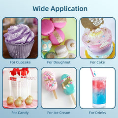 Ensemble de paillettes comestibles – 4 couleurs de poudre de paillettes comestibles – poudre sans saveur pour boissons et gâteaux, chocolat, décorations de cocktails, poudre de paillettes de couleur alimentaire, paillettes comestibles (5 g/bouteille)