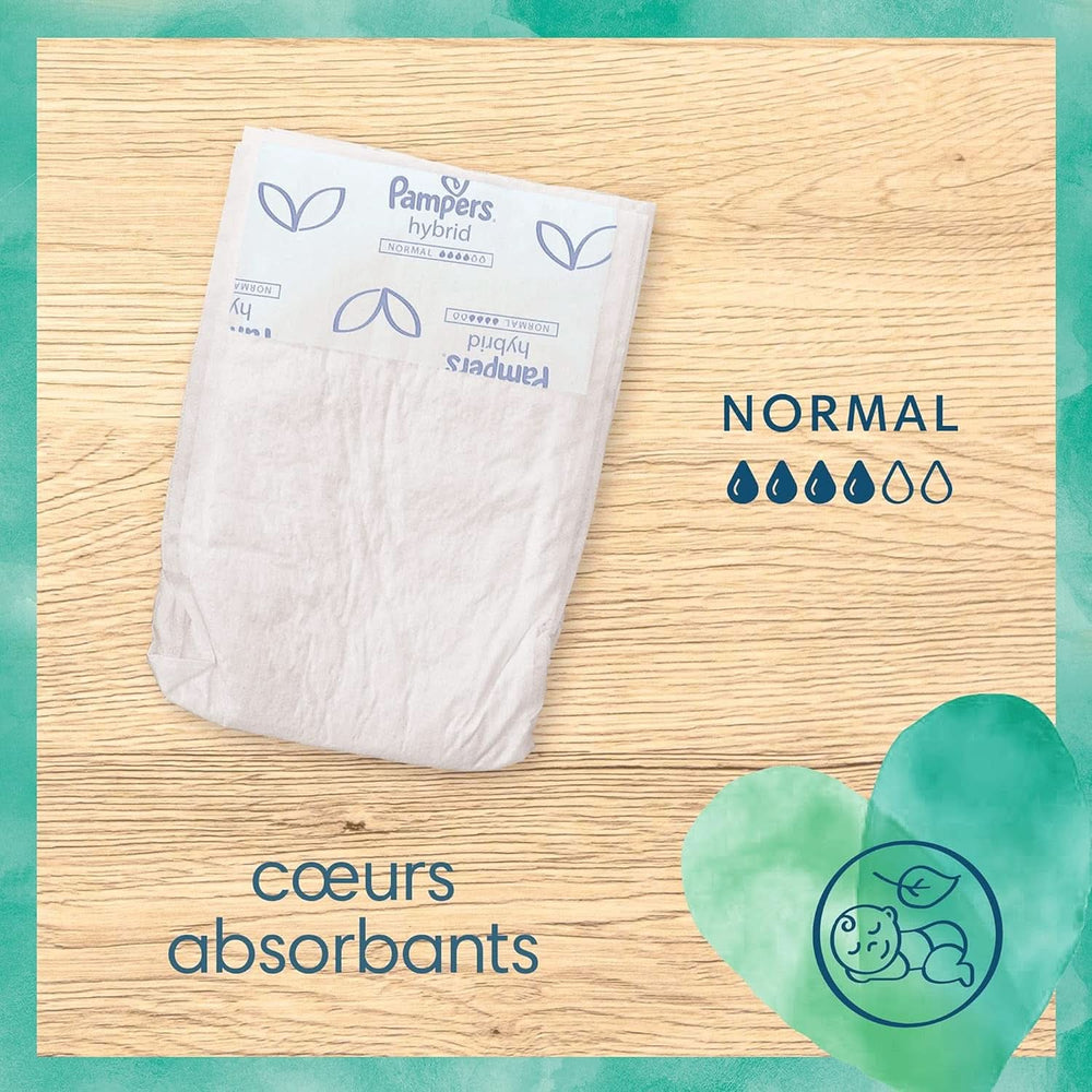 Pampers - Harmony Hybrid Starter Pack, 3 couches lavables + 25 lingettes jetables - 1 pack Mère et Bébé Naty Shop