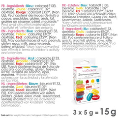 Scrapcooking - Lot de 3 Colorants Alimentaires en Poudre - Rouge Jaune Bleu - Colorant Alimentaire pour Pâtisserie, Gâteaux, Biscuits, Pâte, Fondant, Rainbow Cake - 4011