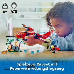 Avion de lutte contre les incendies LEGO City, ensemble de pompiers pour enfants, jeu de construction avec 3 figurines de pompiers et décoration de feu, excellente idée de cadeau pour les garçons et les filles à partir de 6 ans 60413 Jeux de construction Besuche den LEGO-Store