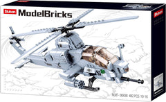 Kampfhelikopter IV (482 Teile) [M38-B0838], Spielset, Klemmbausteine, Soldaten, mit Spielfigur, Army, bunt, Sluban Klemmbausteine SL95708