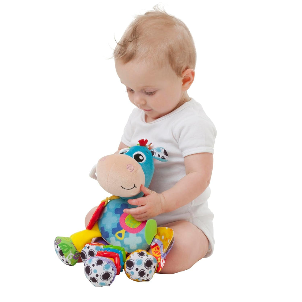 Playgro Clip Clop Coffret Cadeau d'Activités Sensorielles de Jardin - Jouet de Jardin Sensoriel pour Bébés à partir de 0 Mois - Jouet Interactif avec Hochets, Anneau de Dentition et Ami de la Poussette - 4 Pièces