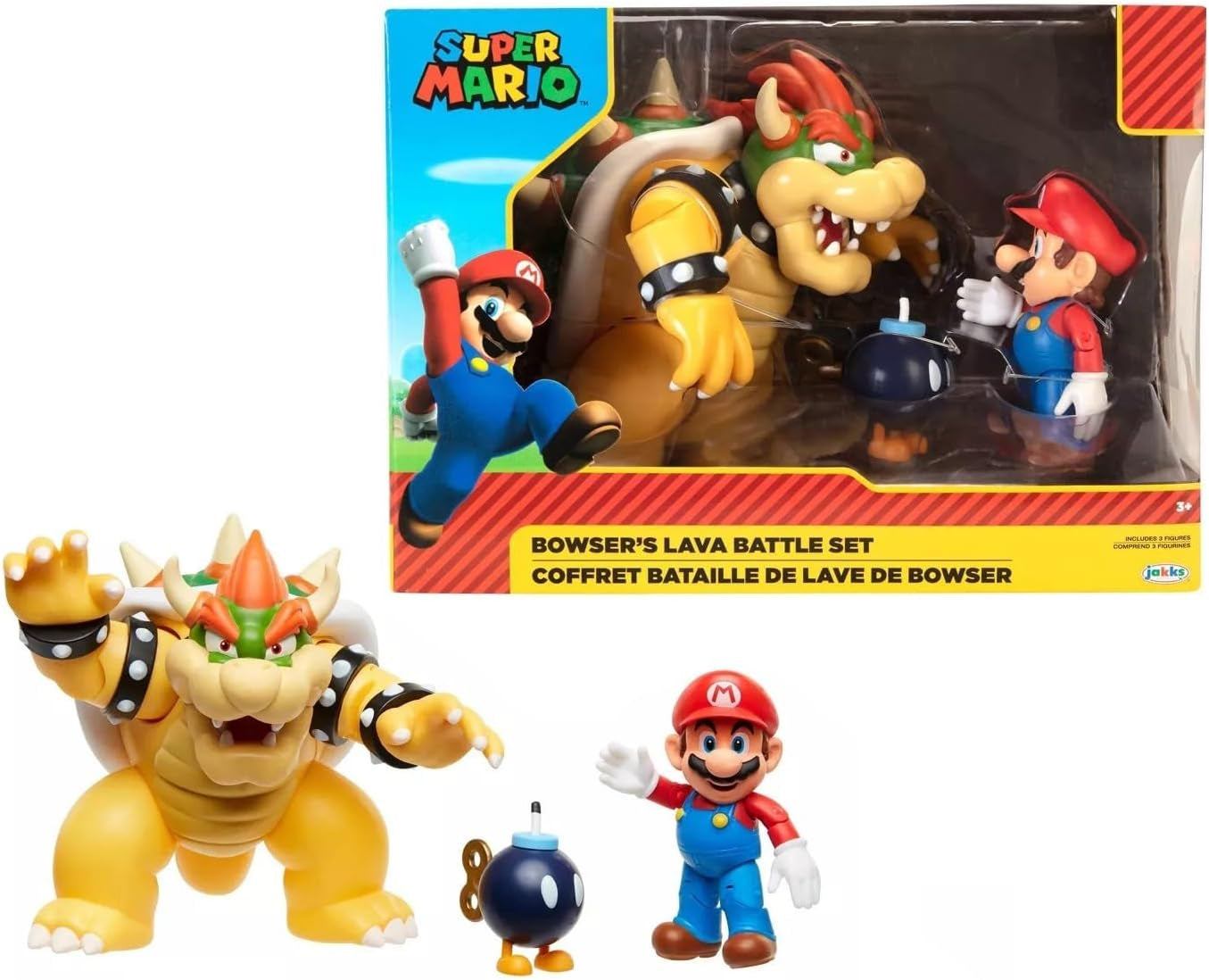 Nintendo Super Mario Bowser 18Cm contre. Ensemble de figurines Mario (Vague 1) Figurines d'action Naty Shop Titre par défaut