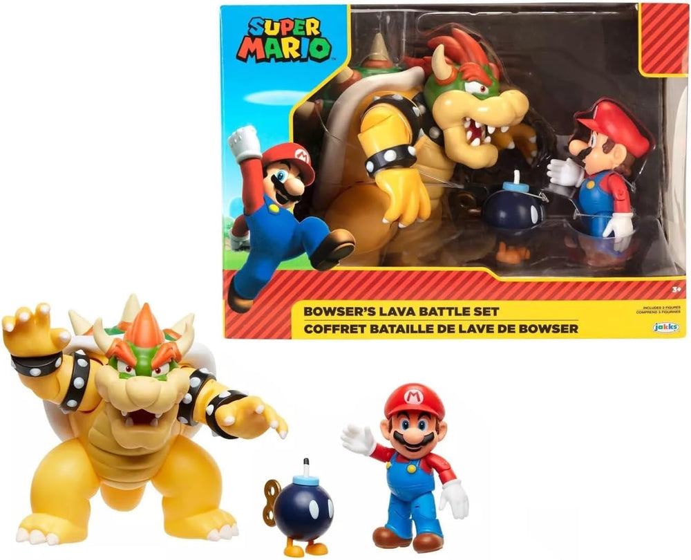 Nintendo Super Mario Bowser 18Cm contre. Ensemble de figurines Mario (Vague 1) Figurines d'action Naty Shop Titre par défaut