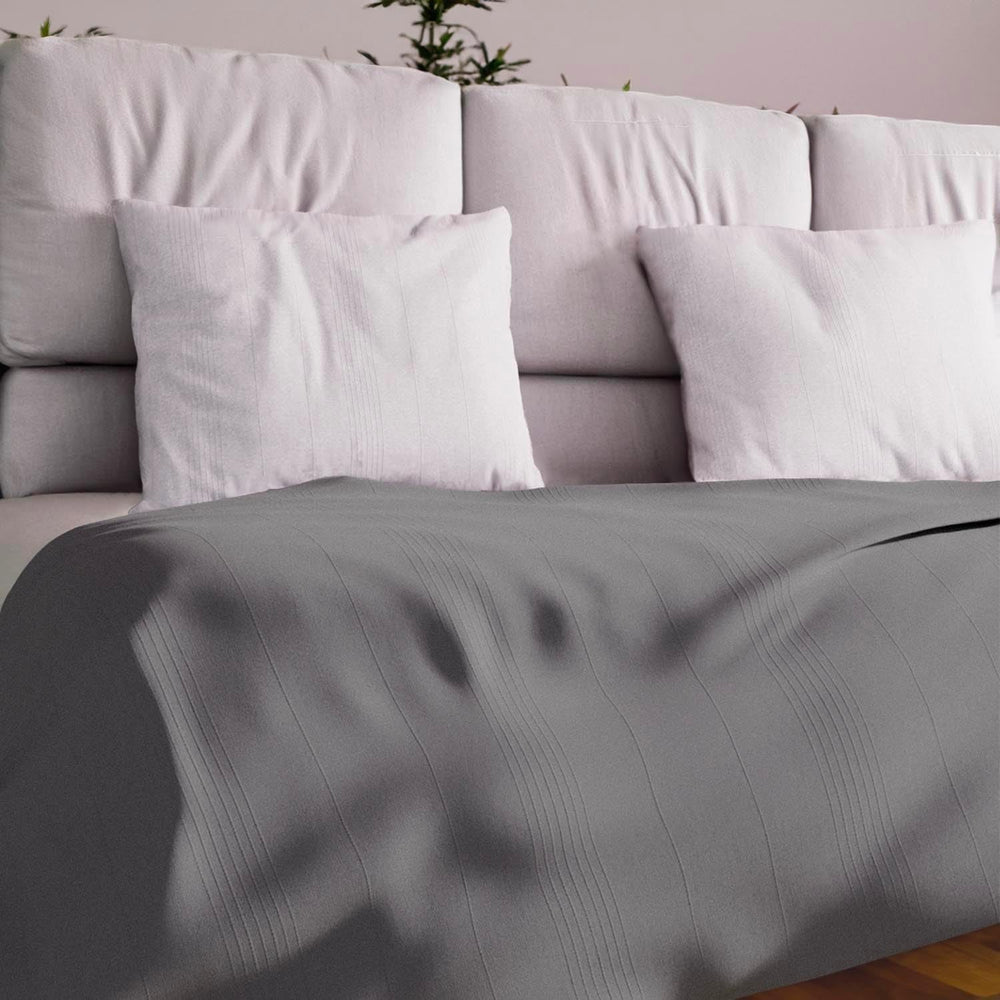 Soleil D'Ocre Plaid Adele, jeté par le fauteuil, Polycoton, Gris, 140 X 200 Cm Lits et Couvertures Besuche den Soleil d'ocre-Store