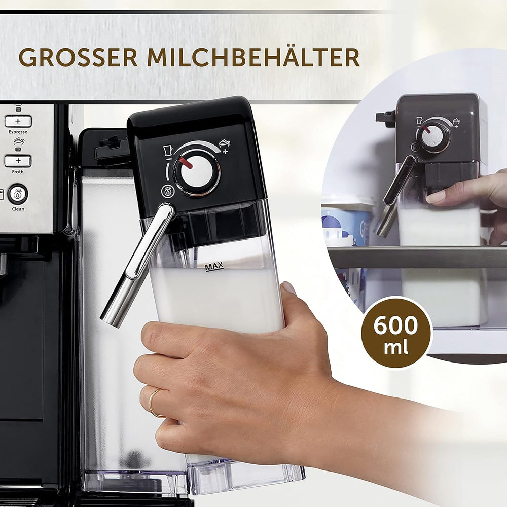 Expresso Breville Prima Latte II | Machine à latté et cappuccino | Pompe professionnelle avec 15 bars et mousseur à lait | Argent [VCF108X]