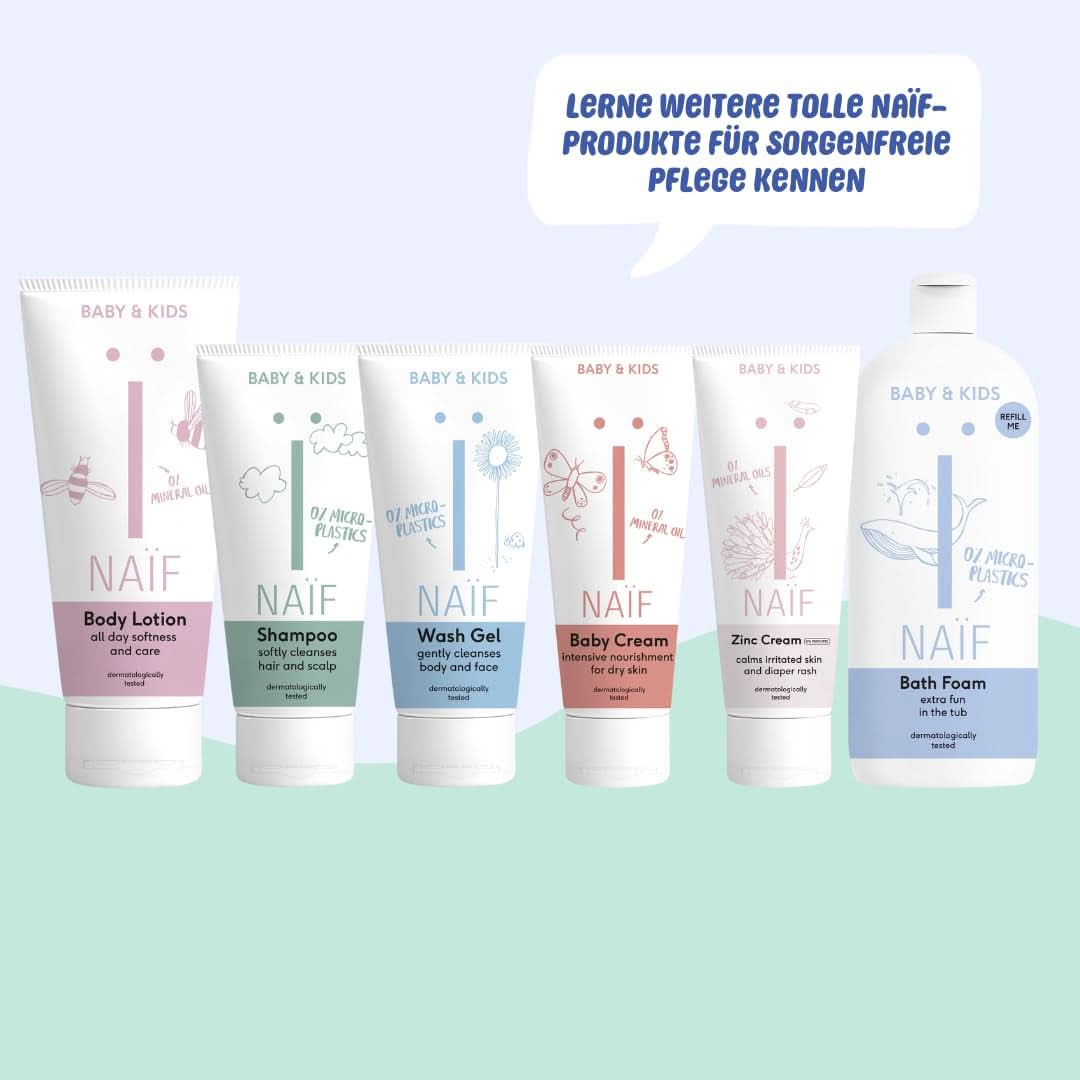 Gel lavant nutritif Naïf - Pour bébés et enfants - Ingrédients naturels - 100% vegan - 200 ml Mère et Enfant Naty Shop