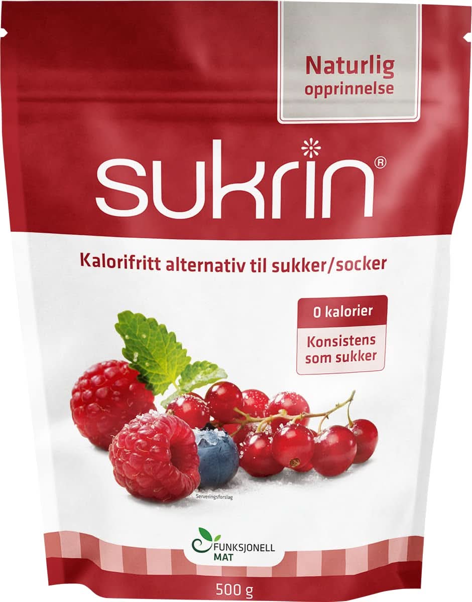 Sukrin Erythritol, alternative naturelle au sucre sans calories, 1 paquet, 500 grammes Édulcorants Naty Shop