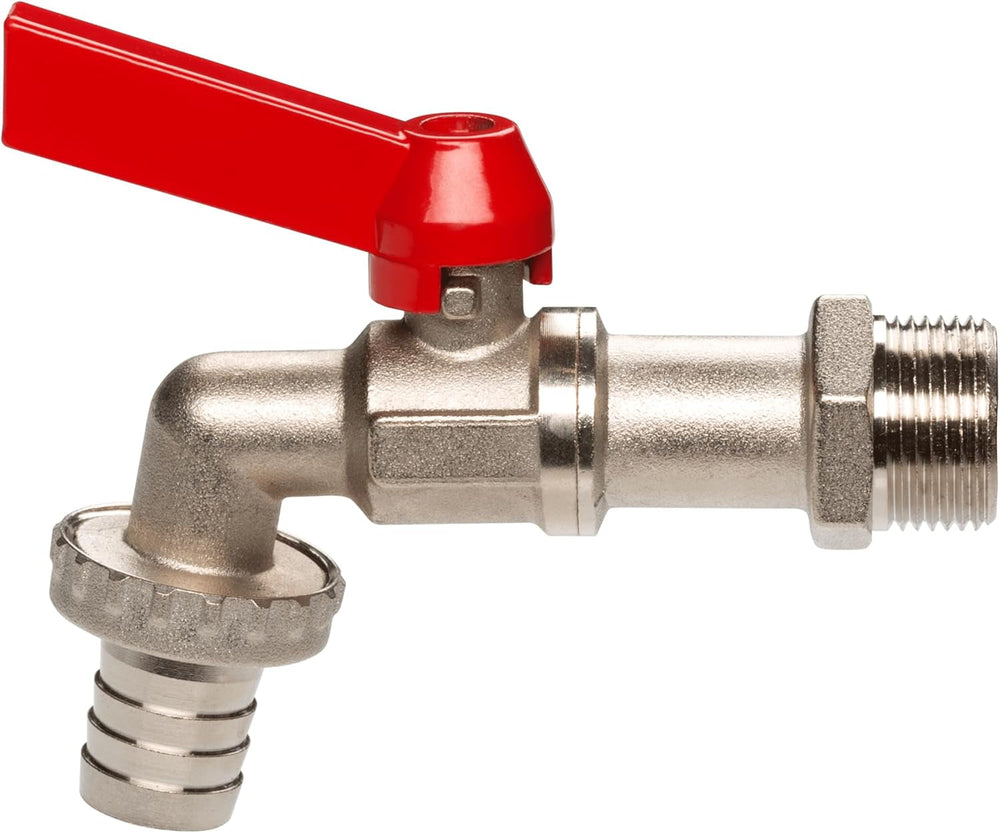 Robinet à boisseau sphérique Gardena : robinet intérieur et extérieur, filetage 33,3 mm (G 1 pouce), pour tuyaux de 19 mm (3/4 pouce) (7333-20)
