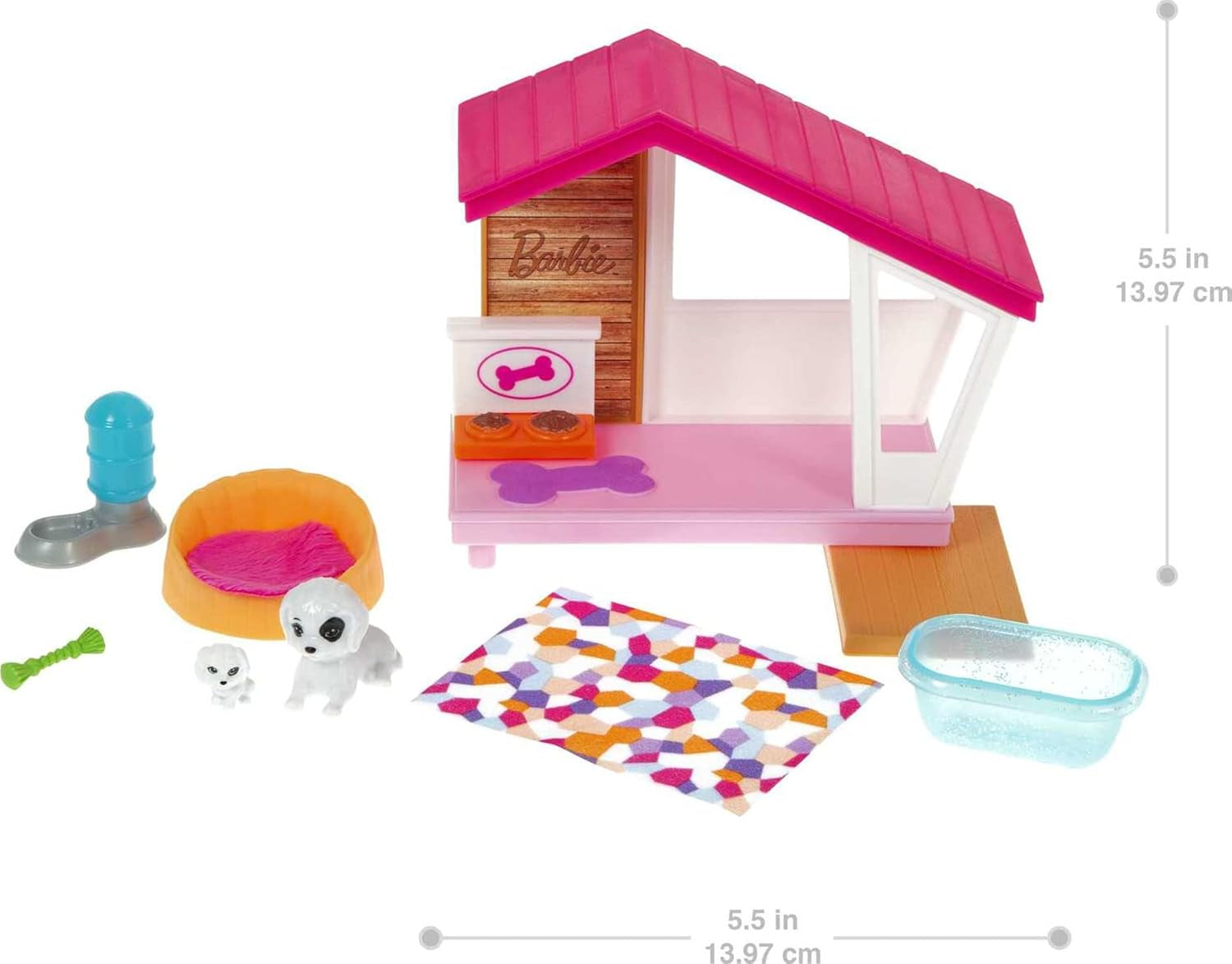 Barbie GRG78 - Mini Playset avec 2 chiens, niche et accessoires, cadeau pour enfants de 3 à 7 ans Naty Shop Dolls