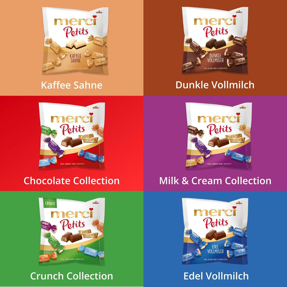 Merci Petits Crème au Café - 12 x 125 g - Petits Pralinés au Chocolat Blanc sur Chocolat Fin avec Crème au Café - Pralinés au Chocolat Emballés Individuellement