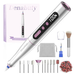 Denabuty Fraises à ongles, 13 en 1 Fraise pour gel 35000 tr/min, Perceuse à ongles électrique professionnelle, Kit de manucure et de pédicure électrique pour gel semi-permanent, Acrylique DN-2402