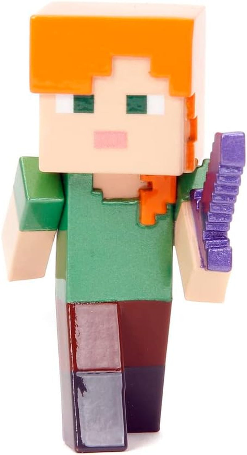Jada Toys Ensemble de figurines Minecraft (4 pièces) en métal - Figurines à collectionner Minecraft Caves & Cliffs (Steve, Alex, Creeper et Warden) pour les joueurs et les collectionneurs 8+ 6 cm chacune Figurines Naty Shop