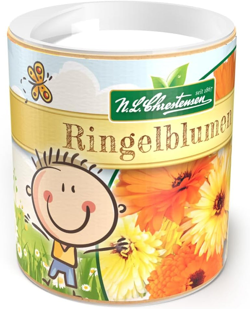 Graines de souci Chrestensen Colorful Mix - Graines pollinisées gratuites 30g pour env. 25m² - Shaker pour enfants du jardin