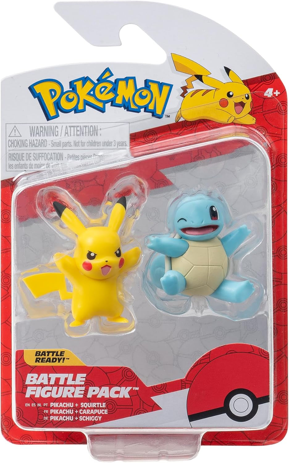 Pokémon PKW3586 - Pack de figurines de combat - Figurines détaillées officielles Pikachu et Schiggy 5 cm chacune Figurines Naty Shop
