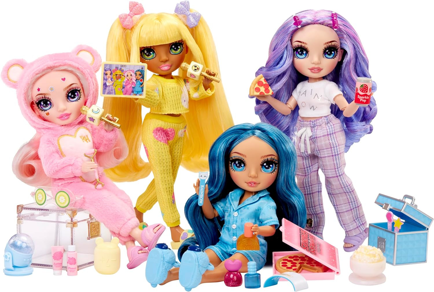 Rainbow High Junior High PJ Party Doll - Violet - 22 cm avec combinaison douce, chaussons et accessoires de jeu - Jouet pour enfants - Idéal pour les 4-12 ans