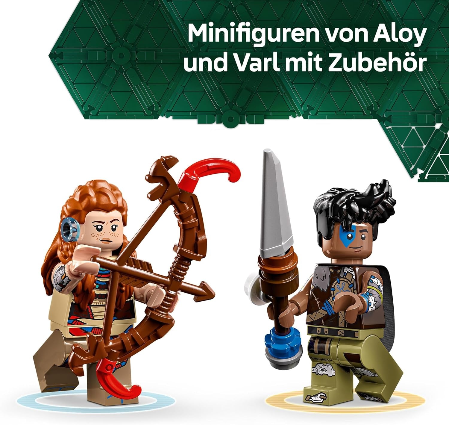 LEGO Horizon Adventures Aloy und Varl vs. Panzerwanderer und Sägezahn, Spielzeug mit Monstermaschinen und Minifiguren, Spielset zum Sammeln für Fans vom Videospiel, Jungen & Mädchen ab 9 Jahren 77037