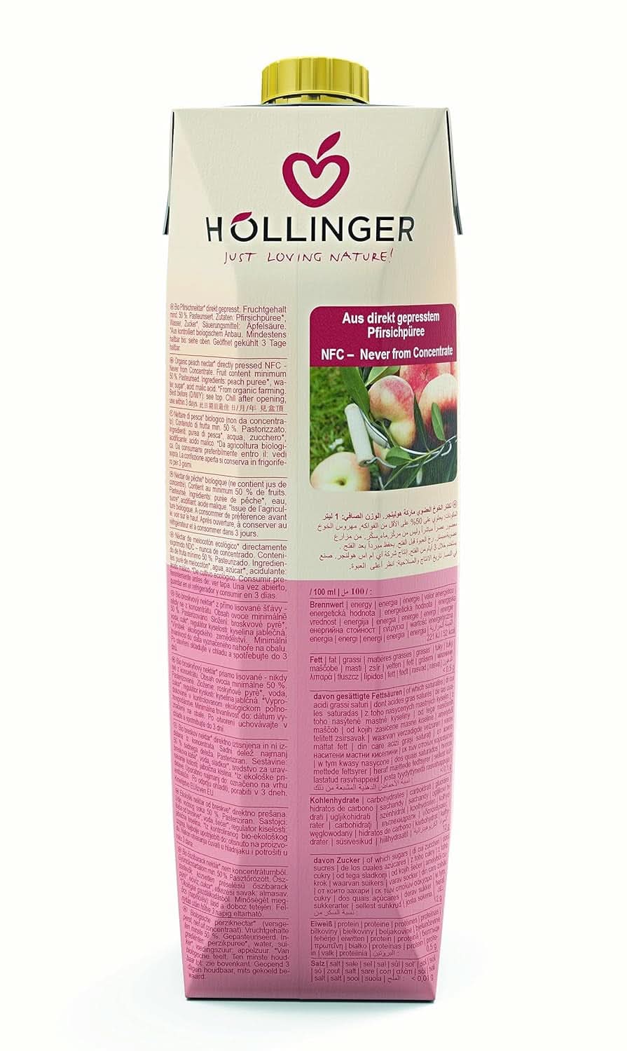 Pêche BIO, 1 litre Boissons sans alcool Naty Shop