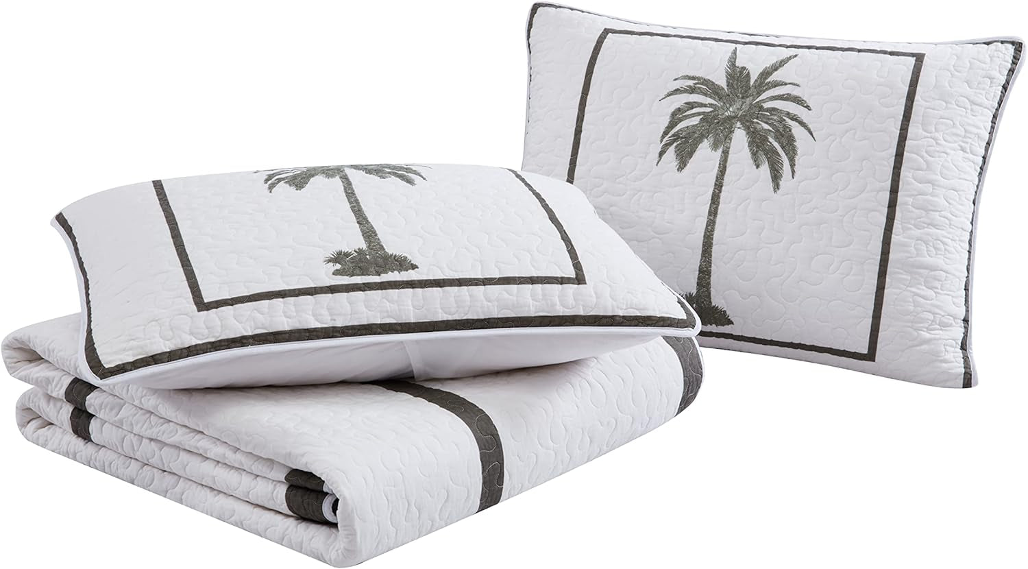 Tommy Bahama Collection Palm Island | Couette - 100% coton, réversible, douce et respirante, prélavée pour plus de douceur, lit king size, gris Couettes et couettes Naty Shop