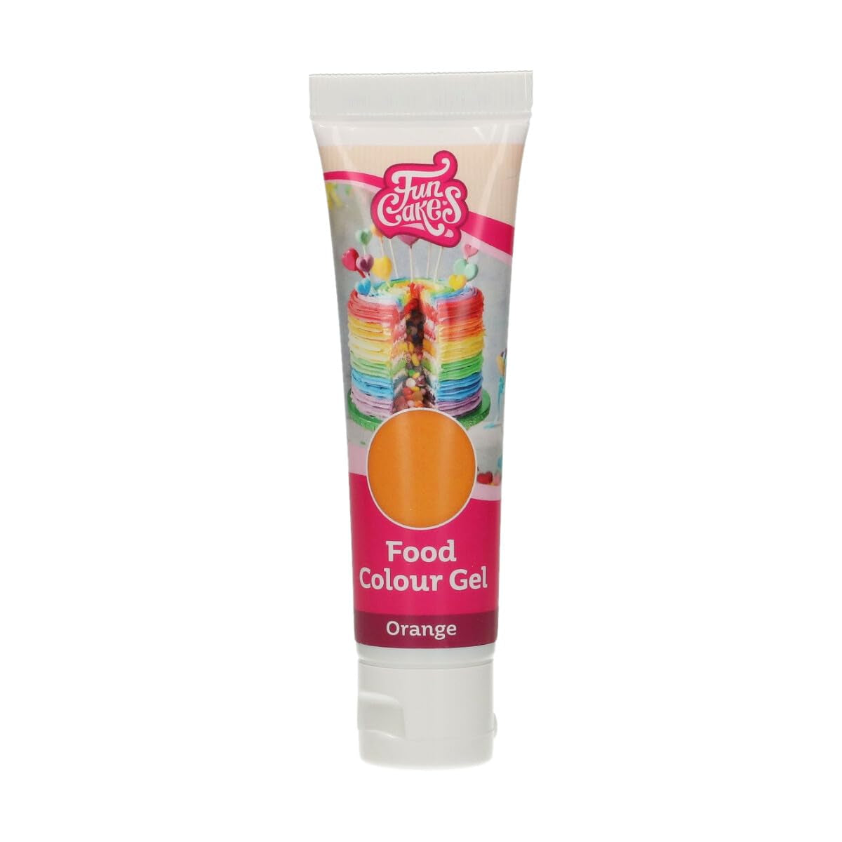 Colorant Alimentaire Gel Funcakes Orange : Colorant alimentaire très concentré pour pâte, crème, fondant et pâte d'amande. Dosage facile. Une seule goutte pour créer des couleurs vibrantes. Halal. 30g.