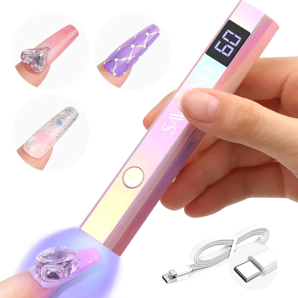 Saviland U V Lampe pour Gel Nägel: Mini U V Lampe pour NägelSchützen Sie Die Haut Wiederaufladbar Klein LED Nagellack Trocknergerät pour Nagellack Aufbaugel Nail Tips Nagelkleber Geschenke Für Frauen