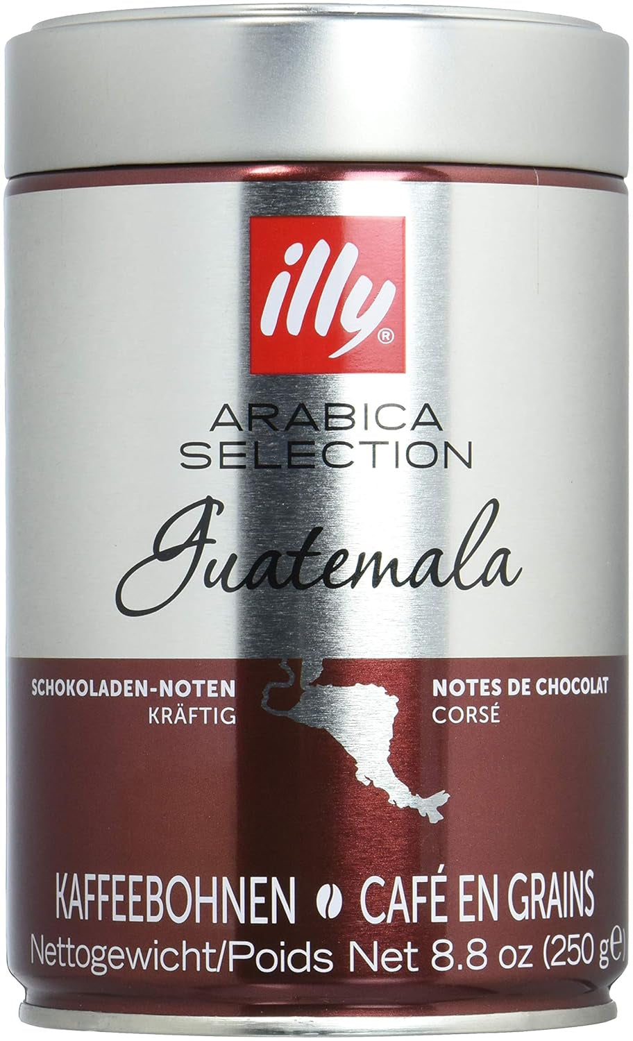 Café Illy, grains d'espresso de la sélection Arabica du Guatemala - paquet contenant 2 doses de 250g chacune