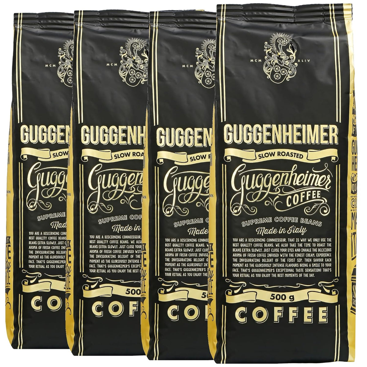 - Boissons à café 2 kg - Préparation extra lente - Säure et Bitterstoffe - Qualité Barista - Crème la plus fine - Meilleur expresso pour machines entièrement automatiques - 4 x 500 g